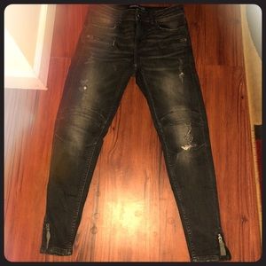 Distressed Zara jeans.